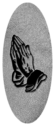 Black Praying Hands Shimmer Silver